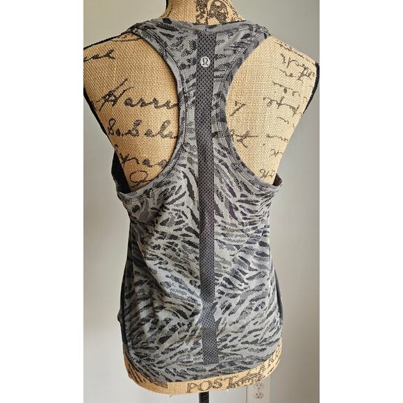 Lululemon Swiftly Tech Racerback Tank Top 2.0 Primal Clash Black / Gull Grey - Picture 3 of 12
